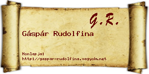 Gáspár Rudolfina névjegykártya