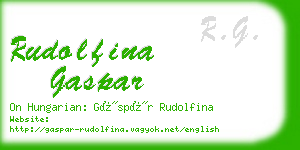 rudolfina gaspar business card